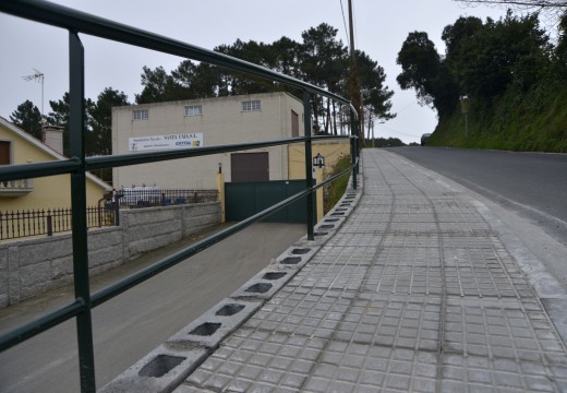 Unha beirarrúa con pasamán de 60 metros de longo mellora a seguridade viaria nun dos accesos ao Complexo da Fieiteira